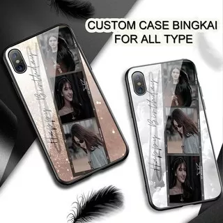 Custom Case Bingkai  Bahan Softcase Glass Kaca Gambar Bebas For All Type