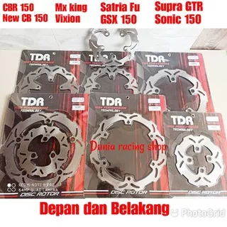 Piringan cakram TDR MX king Vixion Sonic Satria Fu GSX Jupiter Vega ZR MX 135 NJMX Jupiter Z1 CBR CB 150 R15 Old Xabre Tiger Supra GTR Karisma Supra 125 Supra Fit Revo lama depan belakang TDR