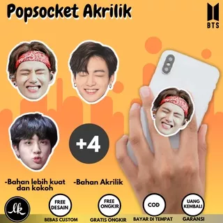 [Ready stock] Popsocket Akrilik Bts pop socket kpop popsoket korea keknian griptok personil BTS