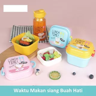 KJ !! TEMPAT MAKAN LUNCH BOX ANAK BENTO OMPRENG MOTIF KUCING LUNCH TIME 90078