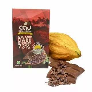 Cau Chocolate, Organic Dark Chocolate 73% Sea salt + NIbs 50gr