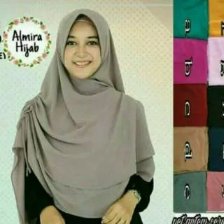 Khimar ceruti 2 layer serut samping belah samping jilbab instan pet antem kerudung syari instan