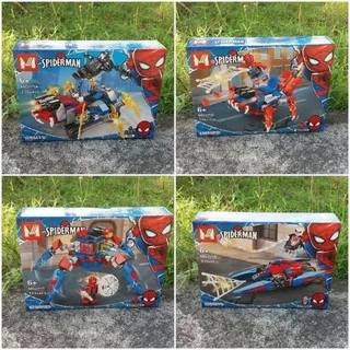 mainan anak blok brik Lego Spiderman kendaraan