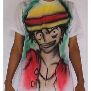 Baju Airbrush/Kaos Airbrush/Kaos Distro Luffy (Pria&Wanita)