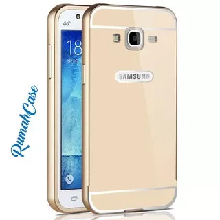 Samsung J5 / J500 - Metal Bumper Back Cover Aluminium Hardcase Case Casing Iphone 6 Style + Bonus