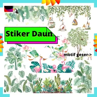 WALL STIKER STICKER D2 WALLSTICKER WALLSTIKER DINDING RAK BUNGA DAUN PISANG PALEM KAKTUS HIJAU MONSTERA DEKORASI KERAMIK RUMAH PINTU JENDELA KACA HIASAN KAMAR MANDI ANTI AIR CAFE TEGEL WALLPAPER PAPER KRAMIK LEMARI DAPUR BORDER KULKAS TAMAN TOILET 3D DAUN