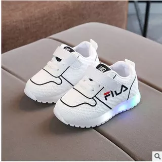 sepatu lampu led anak laki laki import sporty fila