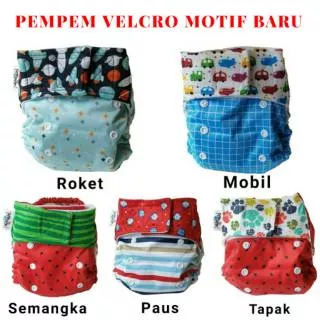 Pempem Velcro Full Motif Paket Insert Litty Popok kain | Reusable Cloth Diaper Clodi Pempem Murah