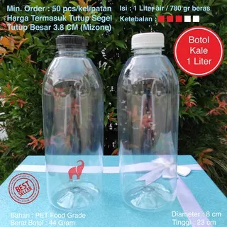 Botol Kale Plastik 1 Liter 1000 ml 1000ml / Botol Jus / Botol Kopi / Botol Juice