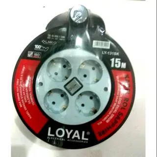 Kabel Rol / Kabel Roll Premium Dual Drum 15 Meter + Saklar On OFF Loyal SAPPHIRE LY 131 SK