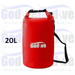 Alat Selam Godive Diving Water Proof Back Pack Dry Bag 20L B-003-Red