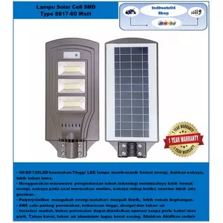 Lampu solar Cell PJU LED 8817 60 Watt PJU Lampu Jalan Solar Panel 60 Watt All in One Tenaga Surya