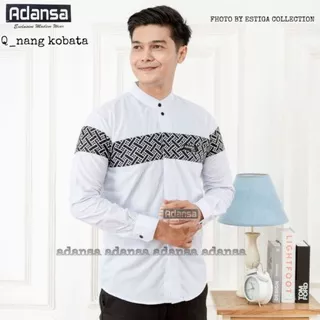 Baju Koko Putih Polos Pria Lengan Panjang - baju koko terbaru 2021 - baju koko kombinasi batik terbaru- baju koko Guz Azmi - baju Hadroh- baju koko Azzahir