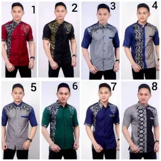 Koko batik prada l baju batik kombinasi l koko pendek kombinasi prada l