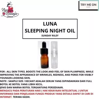 SUNDAY RILEY LUNA SLEEPING NIGHT OIL RETINOL OIL SUNDAY RILEY MINYAK WAJAH