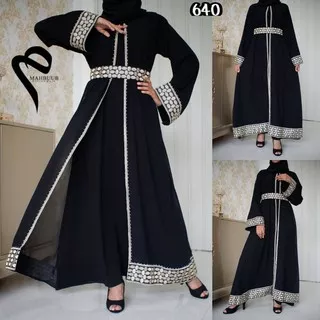 New Abaya Hitam 640 Gamis Maxi Dress Arab Saudi Bordir Zephy Dress Pesta Dubai Turkey Mahbuubcollect