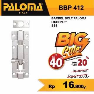 GRENDEL SLOT PINTU 3 INCH ( 7,5CM) STAINLESS PALOMA BBP 412 BARREL BOLT  SSS