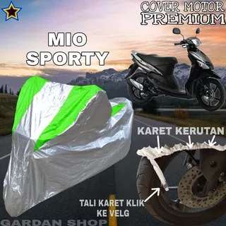 Sarung Motor MIO SPORTY Silver HIJAU Body Cover Penutup Pelindung Motor Mio PREMIUM