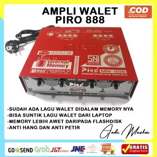 AMPLI WALET PIRO MW 888 - Ampli Walet Piro MW 888 Anti Petir With Memory Internal dan Free Suara Amplifier Walet Piro MW 888