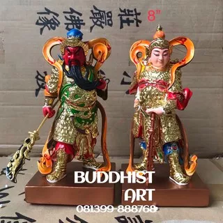 patung dewa kwan kong guan yu dan wito po sa witho 8 inch
