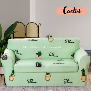 Cover Sofa 3 Seater Sarung Kursi Tamu Pelindung Pelapis Sofa Bed Uk 185-235 Cm Furnitur Motif Modern Minimalis Murah