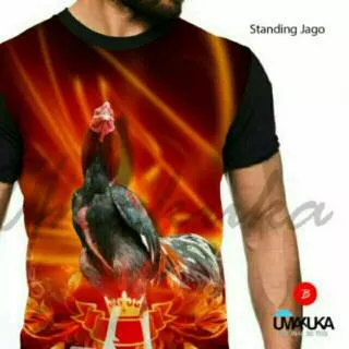 Kaos 3d Full Print Umakuka Standing Jago ayam Bangkok aduan keren tarung bukan penjudi hanya tradisi