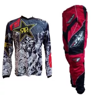 Jerset Jersey Celana Trail Cross Sepeda FLY ROCKSTAR