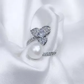 Cincin rhodium mutiara air tawar asli / Cincin mutiara tawar asli / Cincin lapis emas 18k / cincin mutiara asli lombok / cincin allsize / mutiara asli /cincin simple / aksesoris mutiara lombok / cincin /cincin titanium wanita anti karat asli