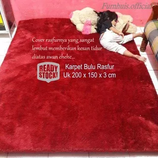 Karpet Surpet Bulu Karakter Polos Minimalis Kasur Lantai Jumbo Uk 200 x 150 x 3cm Ready Stok Siap Kirim