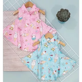 DRESS CORAL ANAK YOU CAN SEE BLACK CAT (6M-3T)