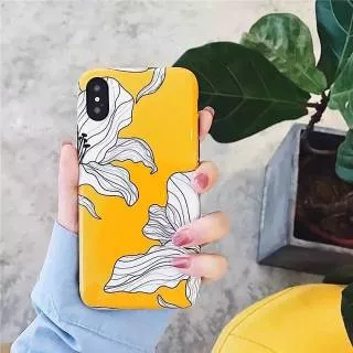Cute Yellow Flower Glossy Soft Case iPhone 6 / 6+ / 6s / 6s+ / 7 / 7+ / 8 / 8+ / X