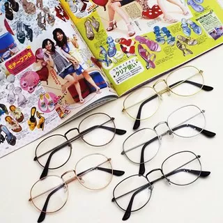 Kacamata Oval Korea / Kacamata Retro Korea /Kacamata Bulat Korea Kaca Mata Frame Metal Fashion Style