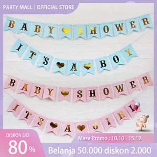 BANNER BIRTHDAY SEGI 5 / BANNER BABY SHOWER IT`S BOY IT`S GIRL