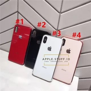 APPLE GLASS CASE Black , Rose Gold, Silver iPhone X , 7plus , 8plus , XR