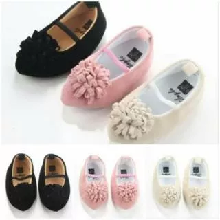 Prewalker Shoes Ballerina Baby Girl PWS Pre Walker Sepatu Bayi Pesta Suede Flower Bunga Mewah Party