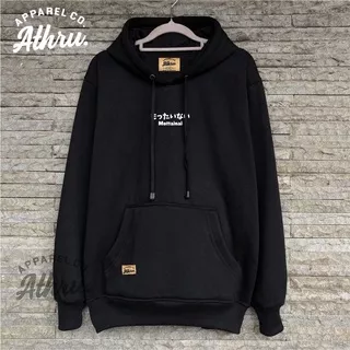 Athru Hoodie Pria Distro Sweater Hodie Original  Warna Hitam Tulisan Japenese Bahan Cotton Premium