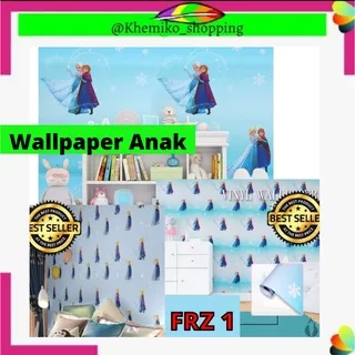 KMK WALLPAPER FROZEN WALPAPER WELPEPER WALL PAPER STIKER STICKER SETIKER DINDING MOTIF PRINCESS FROZEN ELSA ANNA ANA OLAF DISNEY BIRU WALLPAPER DEKORASI RUMAH TEMBOK RUANG TIDUR ANAK PEREMPUAN ANAK CEWEK CEWE BABY FROZEN MURAH