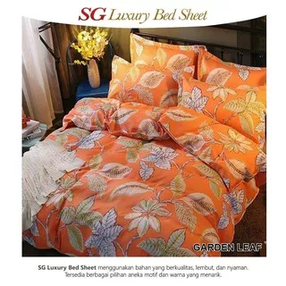 Sprei Set Premium Katun SG LUXURY Motif Garden Leaf Terbaru