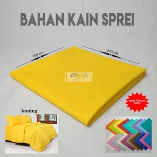 Kain Sprei Meteran Polos Katun Lembut Lebar 240 Cm Kuning