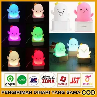 LAMPU TIDUR LED SENSOR TEPUK BERUBAH 6 WARNA / LED LAMP UNICORN PINGUIN OWL KAKTUS COW