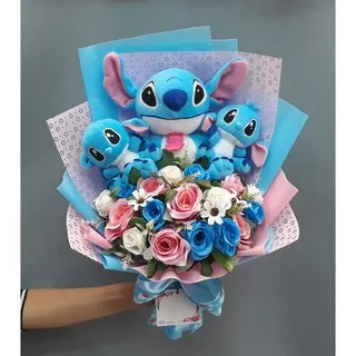 Buket Boneka Stitch (Custom) Kado Wisuda/Anniversary/Valentine/Ulang Tahun