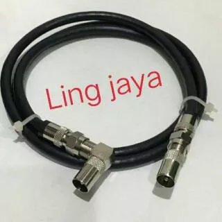 KABEL ANTENA TV JACK COMPRESSIONV 1 METER KABEL ANTENA TV MALE TO MALE KABEL ANTENA  TV KE TEMBOK