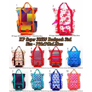 TAS KIPLING RANSEL BESAR KP 3055 3in1 WANITA | 3 FUNGSI RANSEL JINJING SELEMPANG SUPER