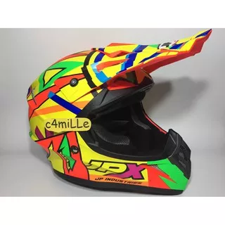 HELM JPX CROSS X4 ROSSI FLUORESCENT RED DOP TRAIL SUPER CROSS