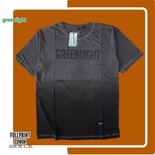 kaos distro kaos fullprint cowok lengan pendek greenlight warna abu