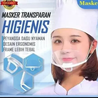Masker Masak Mask Mika Transparan Restoran Penutup Mulut Hidung PVC Anti Virus Guard Fashion Wajah