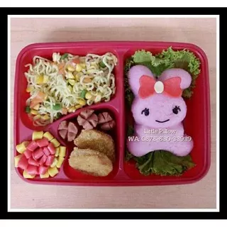 Mika Bento 4 Sekat / Tempat makan plastik / Tray Bento Lunch Box TERMURAH