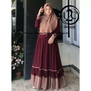 gamis nadira syari busui set khimar branded premium original u2c