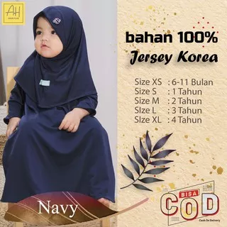 Setelan Hijab Balita Baju Gamis Anak Perempuan 1 2 3 4 Tahun Fashion Muslim Bayi Umur 6 Bulan Navy