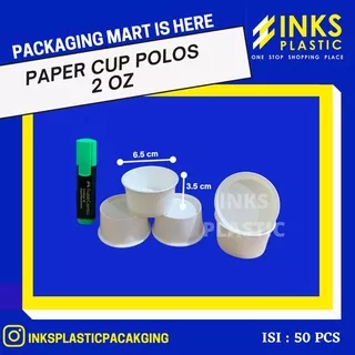 PAPER CUP POLOS PUTIH 2 OZ/PAPER CUP ICE CREAM/CUP ES KRIM (50 PCS)